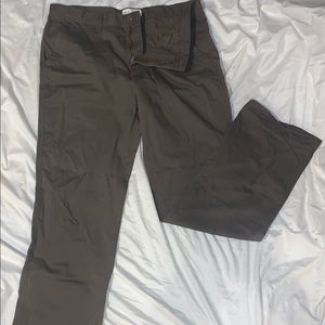 Denim Co. Men's Pants 36 x 34 Stretch Slim Fit Button Fly Olive Green.